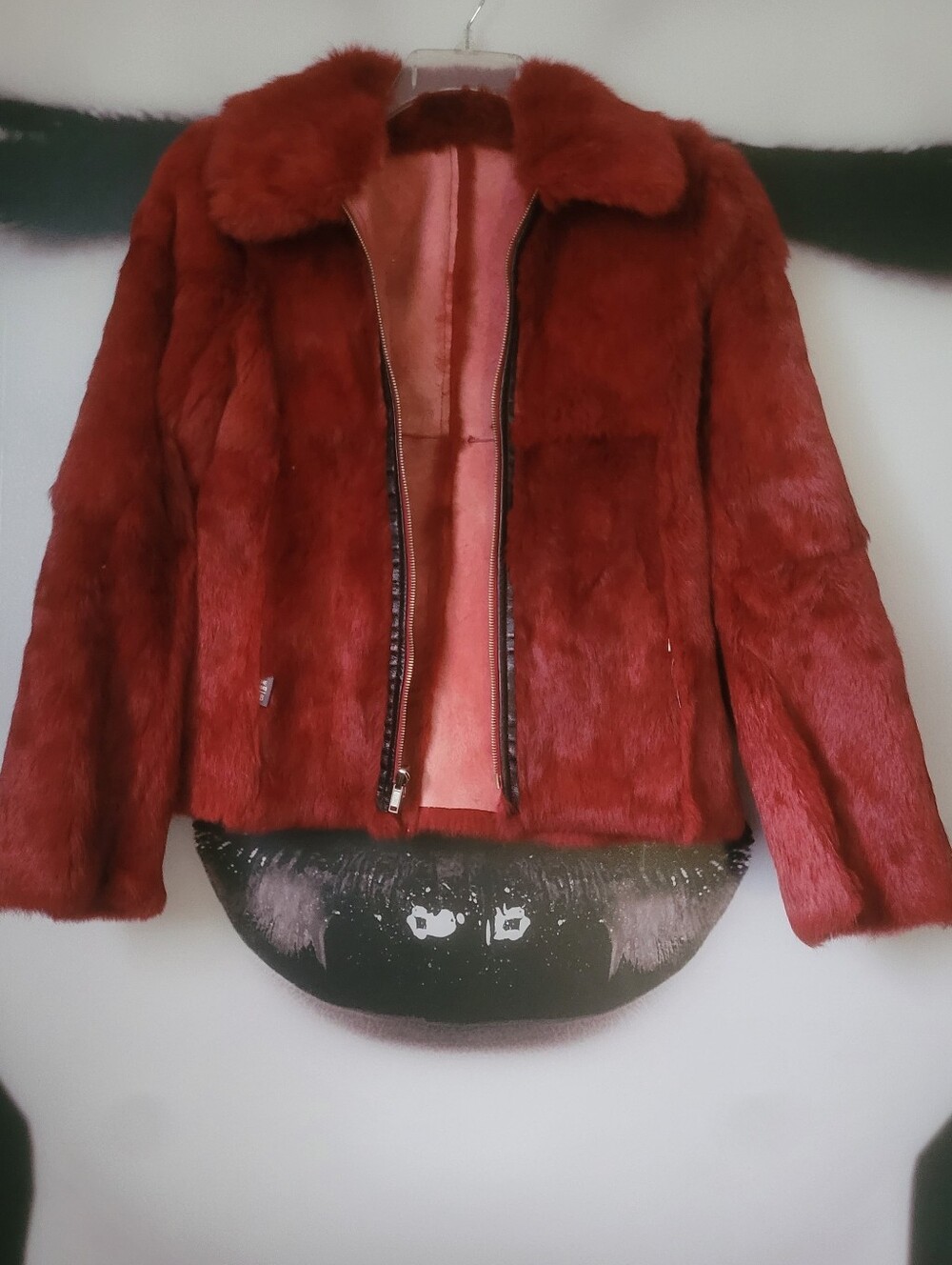 Women's Red Genuine Fur Jacket